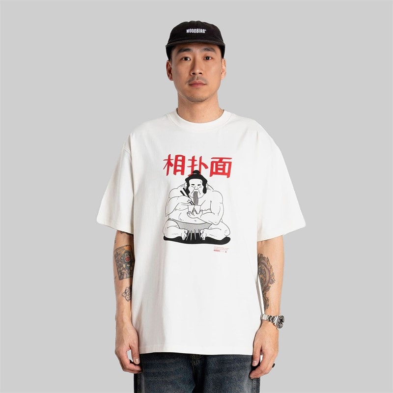 Woodbird Heren Baine Sumo T-shirt Off White