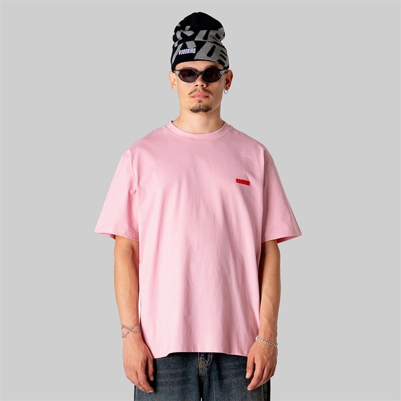 Woodbird Heren Baine Founded T-shirt Dusty Rose