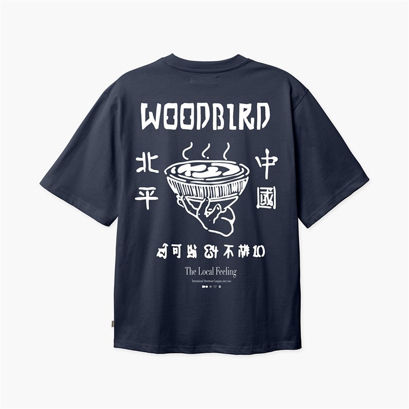 Woodbird Heren Baine Serve T-shirt Navy