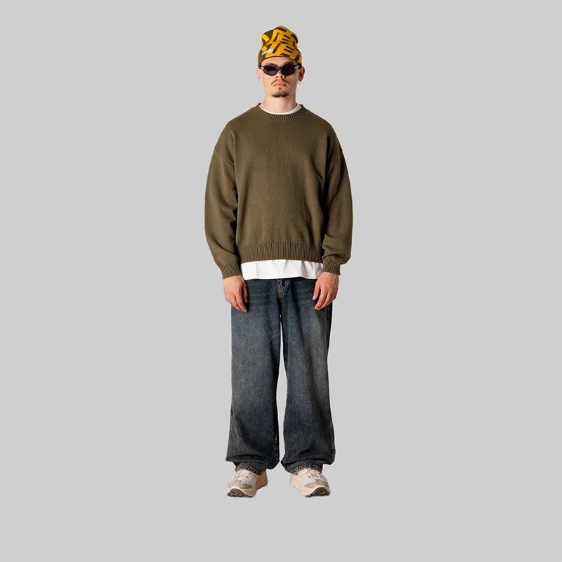 Woodbird Heren Kurt Art Crew Neck Sweatshirt Dark Brown