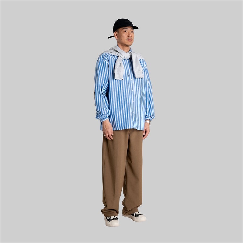 Woodbird Heren Buzo Classic Shirt Blue Stripe - Afbeelding 3