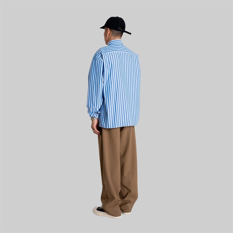 Woodbird Heren Buzo Classic Shirt Blue Stripe - Afbeelding 4