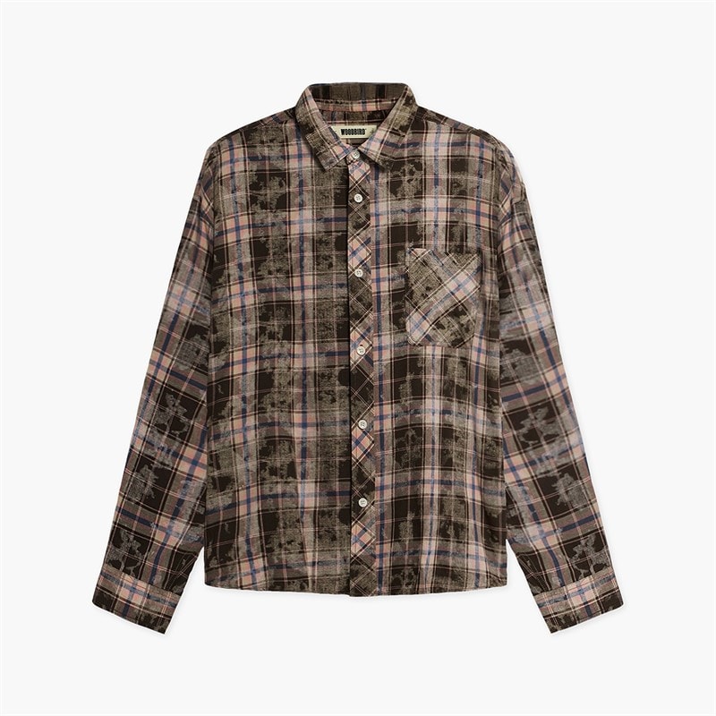 Woodbird Heren Jong Check Shirt Brown Check - Afbeelding 1