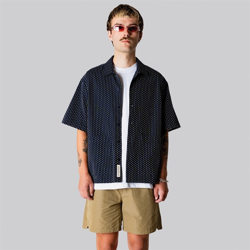 Woodbird Herren Wang Shiko Hemd Dark Navy