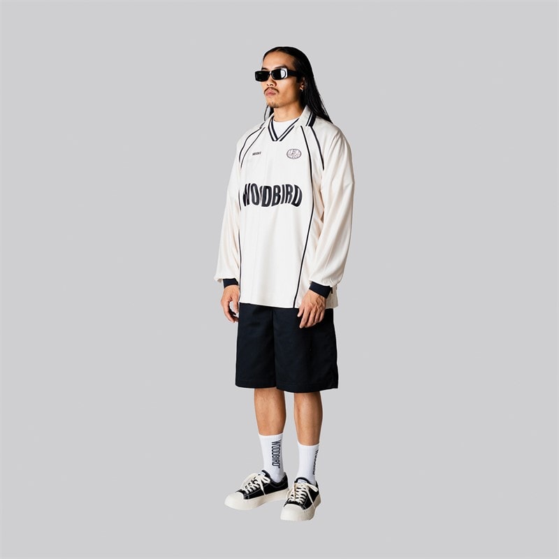 Woodbird Heren Taka Lange Mouw Poloshirt Off White - Afbeelding 3