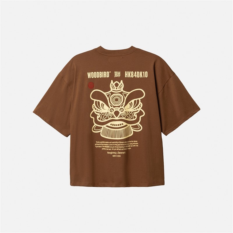 Woodbird T-shirt Homme Rayon Lion Mid Brown - Image 5