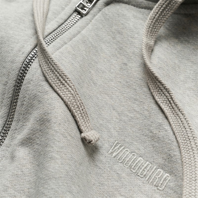 Woodbird Herren Fuji Base Zip Hoodie Light Grey Melange - Bild 3