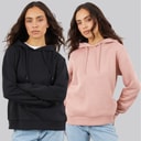 JJ REBEL Damen Zwei Pack Viola Hoodies Schwarz/Woodrose