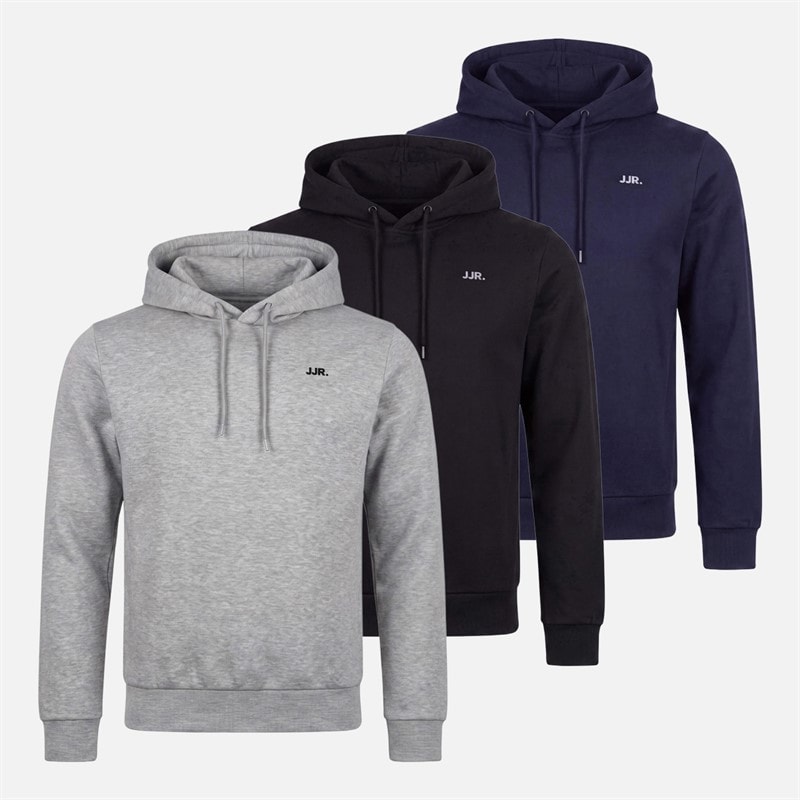 JJ REBEL lot de trois sweats à Capuche avec logo Gris Clair Chiné Homme LGM/Capitaine du ciel/Noir - Image 1