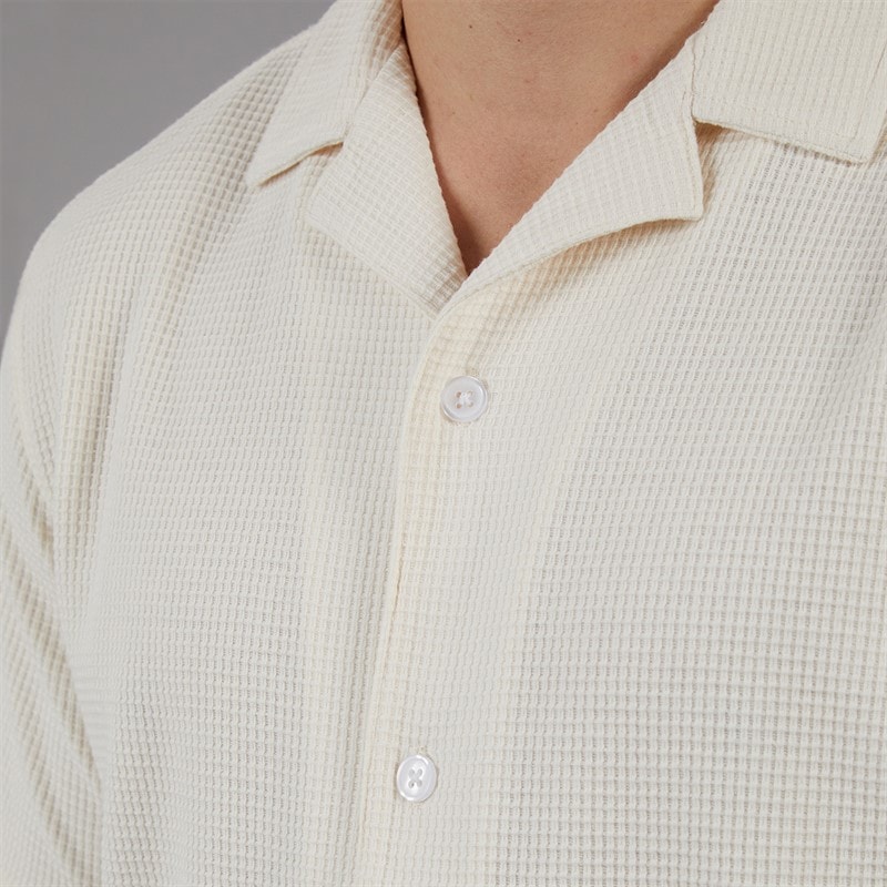 C.R.C. Heren Berry Textuur Shirt Off wit Offwhite - Afbeelding 3