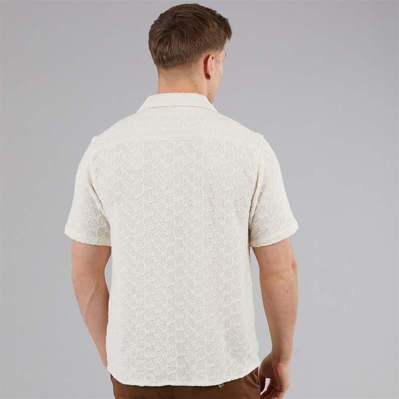 C.R.C. Heren Berry Textuur Shirt Off wit Offwhite - Afbeelding 2