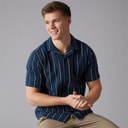 C.R.C. Heren Bessen Shirt Teal/Wit/Zwart