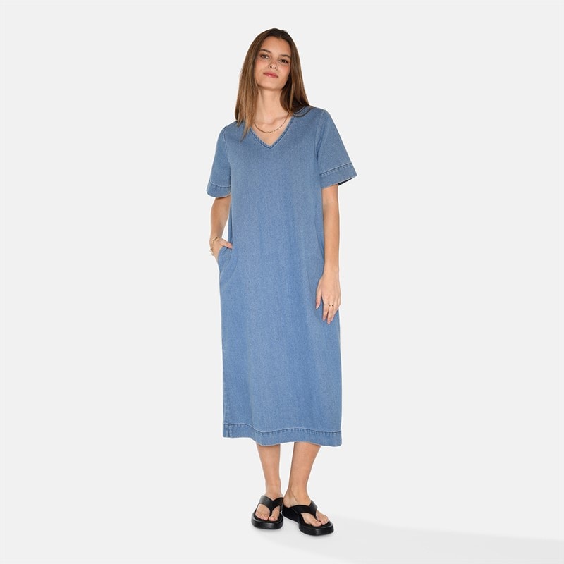 Moves Sukienka midi dla niej kolor 1002 Medium Blue – zdjęcie  2