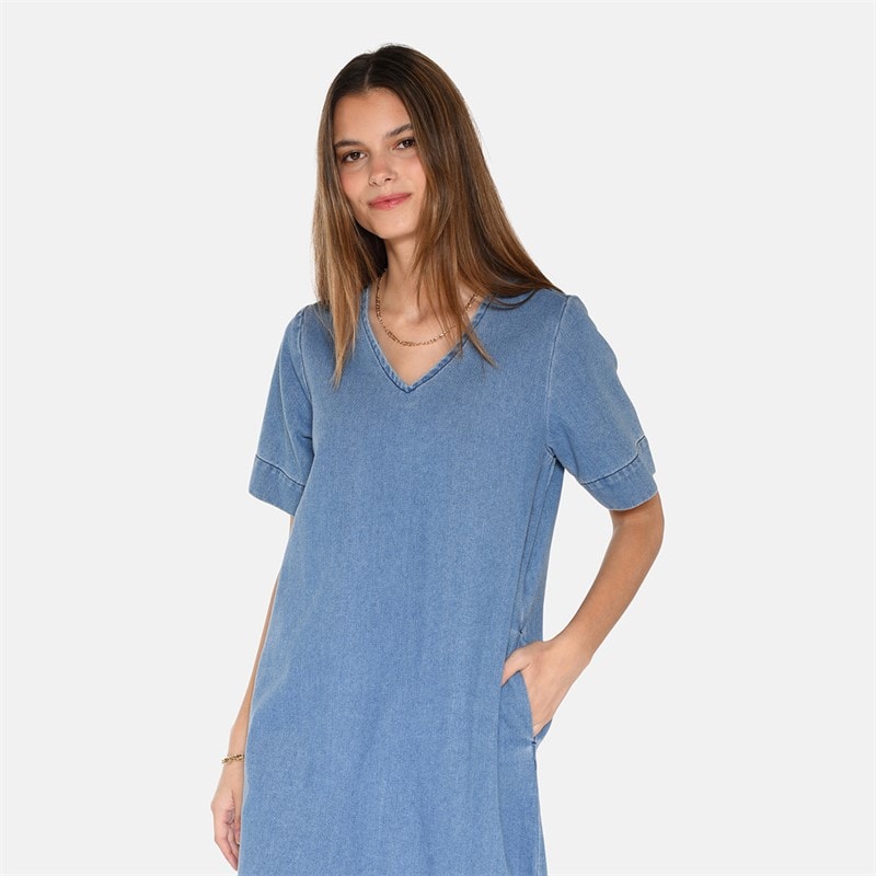 Moves Sukienka midi dla niej kolor 1002 Medium Blue – zdjęcie  4