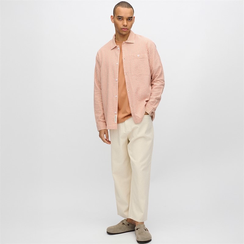 Minimum Heren Francis Lange Mouwen Shirt 1235 Sandstorm - Afbeelding 4