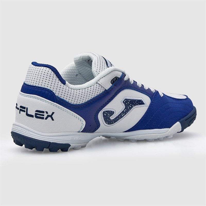 Joma Heren Top Flex 25 TF Astro Turf Voetbalschoenen Wit/Royal - Afbeelding 5