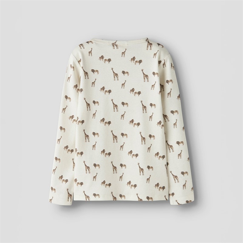 Lil' Atelier Layo Lion T-shirt z długim rękawem dla chłopca kolor Coconut Milk – zdjęcie  2