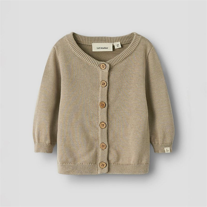 Lil' Atelier Kinderen Dundo Gebreide Vest Oxford Tan
