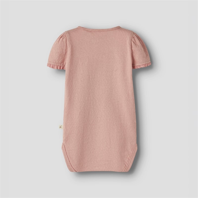 Lil' Atelier Grenouillère courte à manches courtes Halina Fille Rose Tan - Image 2
