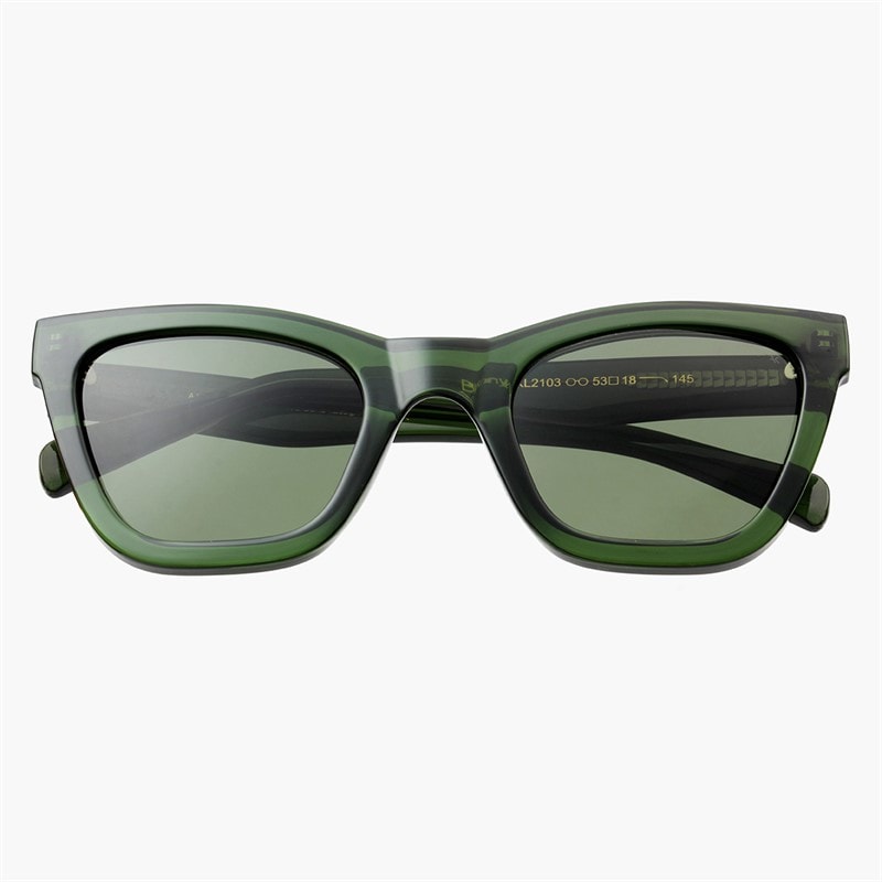 A Kjærbede Grote Kanye Zonnebril Dark Green Transparent