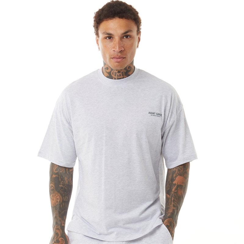 Avant Garde T-shirt Heren Lichtgrijze Melange - Afbeelding 1