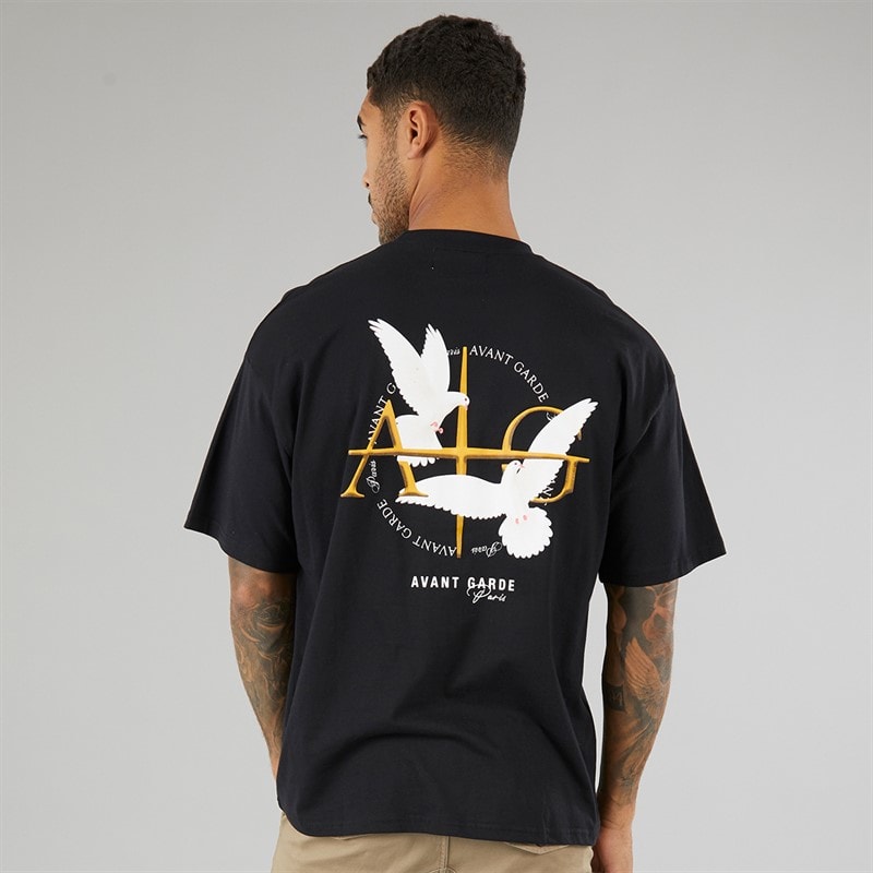 Avant Garde Męskie Ailes T-shirty Czarny – zdjęcie  2