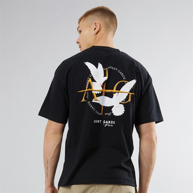 Avant Garde Męskie Ailes T-shirty Czarny – zdjęcie  3