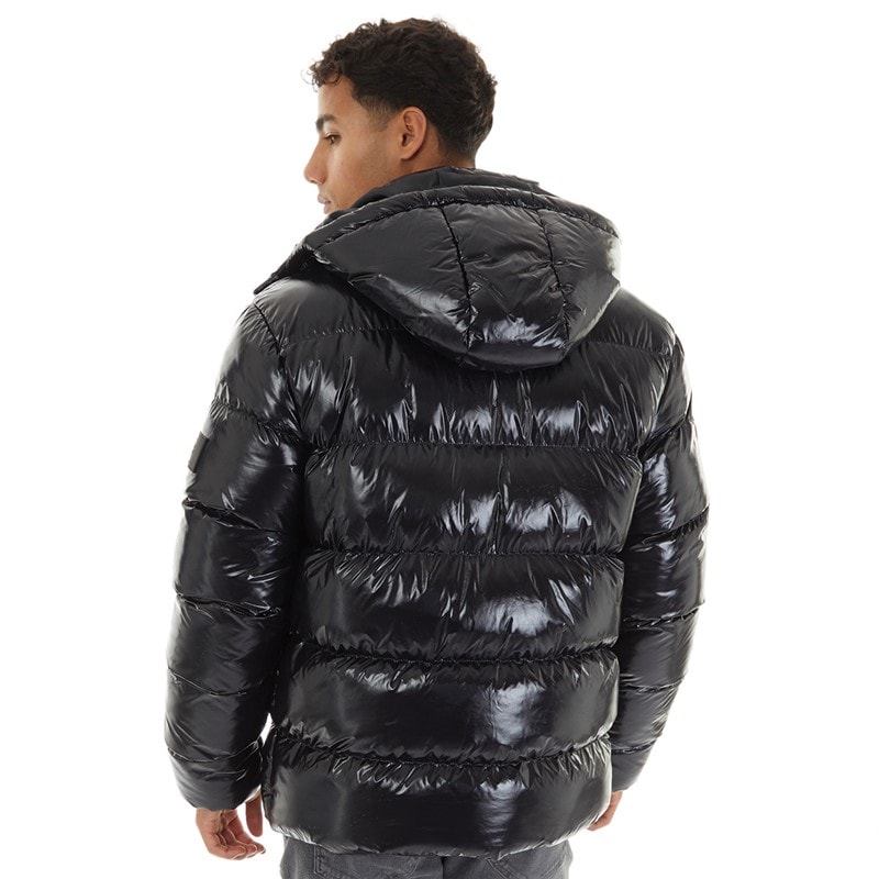 Avant Garde Heren Ammercy High Shine Puffer Jas Zwart - Afbeelding 2