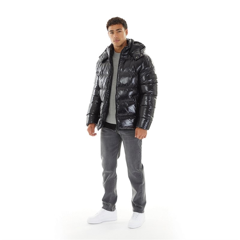Avant Garde Heren Ammercy High Shine Puffer Jas Zwart - Afbeelding 4