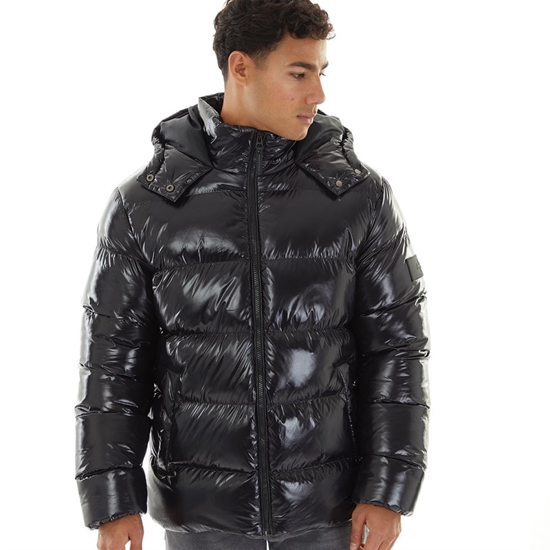 Avant Garde Heren Ammercy High Shine Puffer Jas Zwart - Afbeelding 5