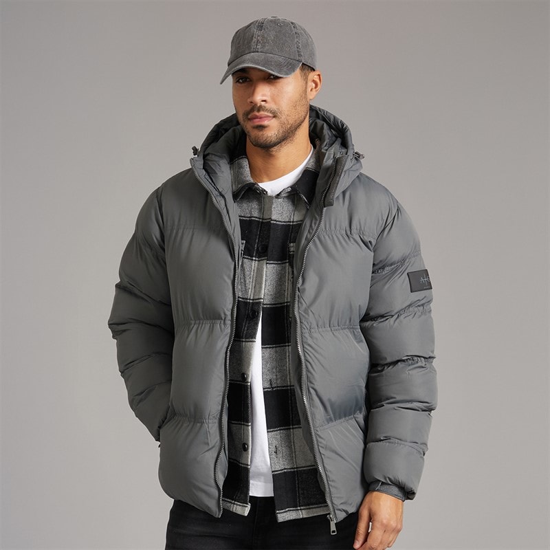 Avant Garde Heren Rawlins Puffer Jas Antraciet - Afbeelding 1