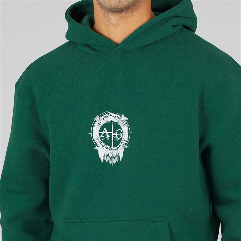 Avant Garde Heren Fausser Hoodie En Shorts Set Emerald - Afbeelding 3