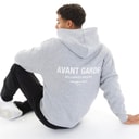 Avant Garde Sweat à Capuche zippé Gris Chiné homme