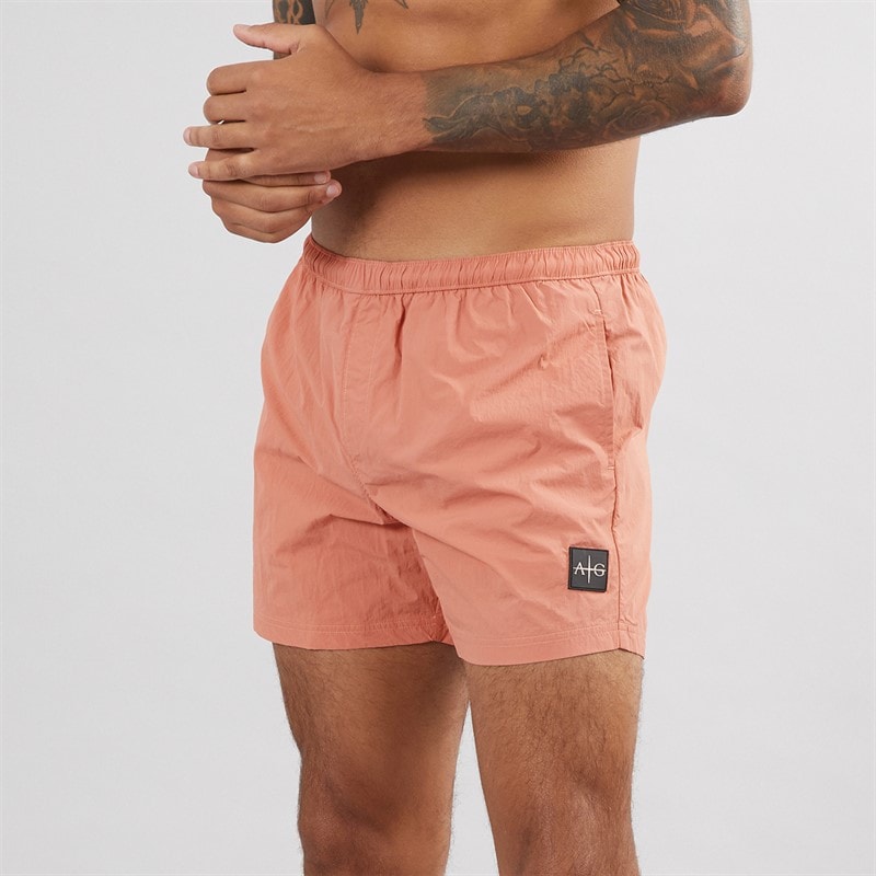Avant Garde Heren Farris Crinkle Zwemshorts Gebrande Oranje - Afbeelding 1