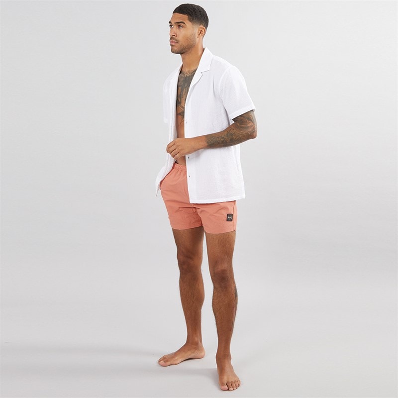 Avant Garde Heren Farris Crinkle Zwemshorts Gebrande Oranje - Afbeelding 4