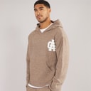 Avant Garde Heren AG Geborsteld Knit Hoodie Mink