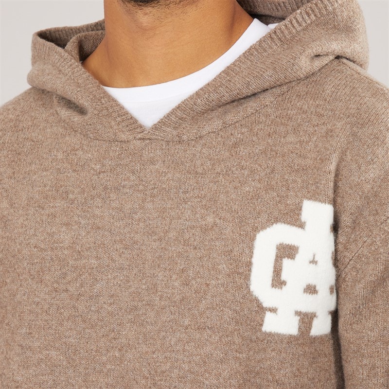 Avant Garde Heren AG Geborsteld Knit Hoodie Mink - Afbeelding 3