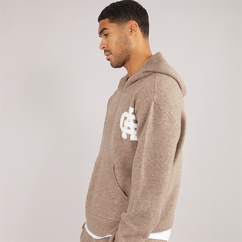 Avant Garde Heren AG Geborsteld Knit Hoodie Mink - Afbeelding 4