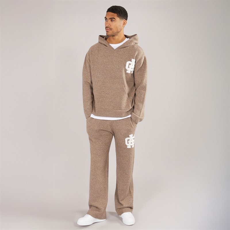 Avant Garde Heren AG Geborsteld Knit Hoodie Mink - Afbeelding 5