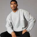 Avant Garde Pull Homme Cœurs Tricoté Col Rond Gris Clair Chiné