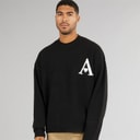 Avant Garde Pull Homme Cœurs Tricot Col Rond Noir