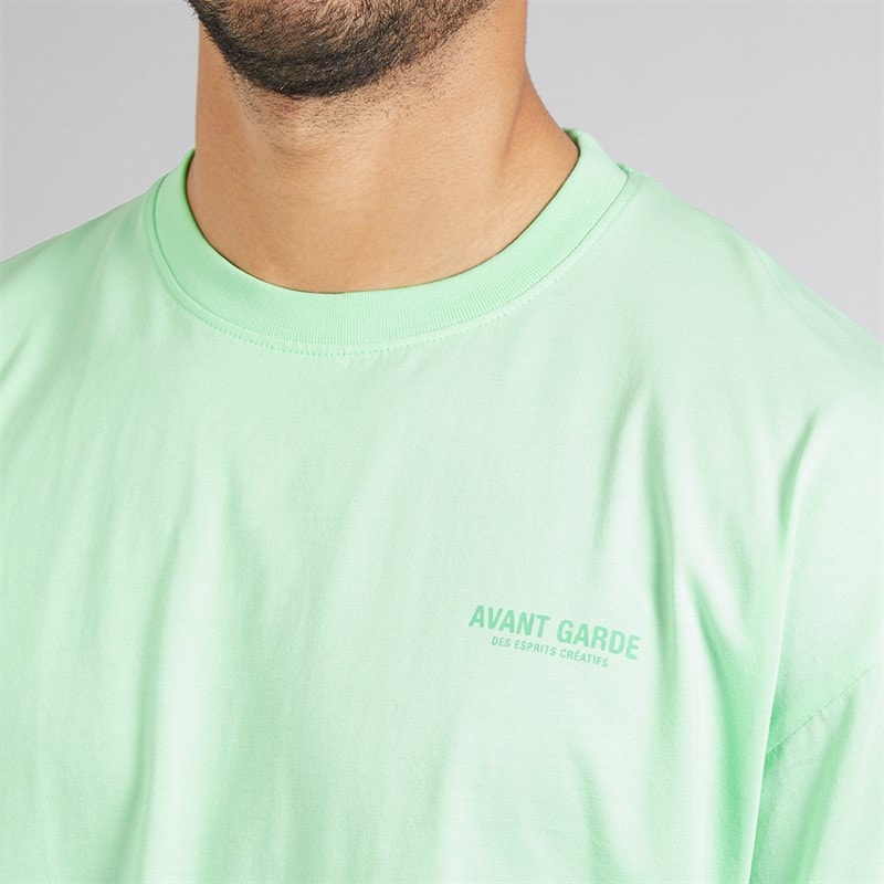 Avant Garde Heren Creatieve T-shirt En Korte Broek Set Spearmint - Afbeelding 3