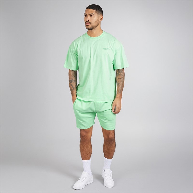 Avant Garde Heren Creatieve T-shirt En Korte Broek Set Spearmint - Afbeelding 4