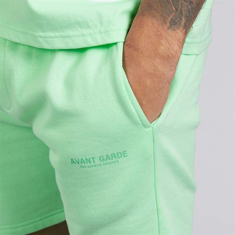 Avant Garde Heren Creatieve T-shirt En Korte Broek Set Spearmint - Afbeelding 5