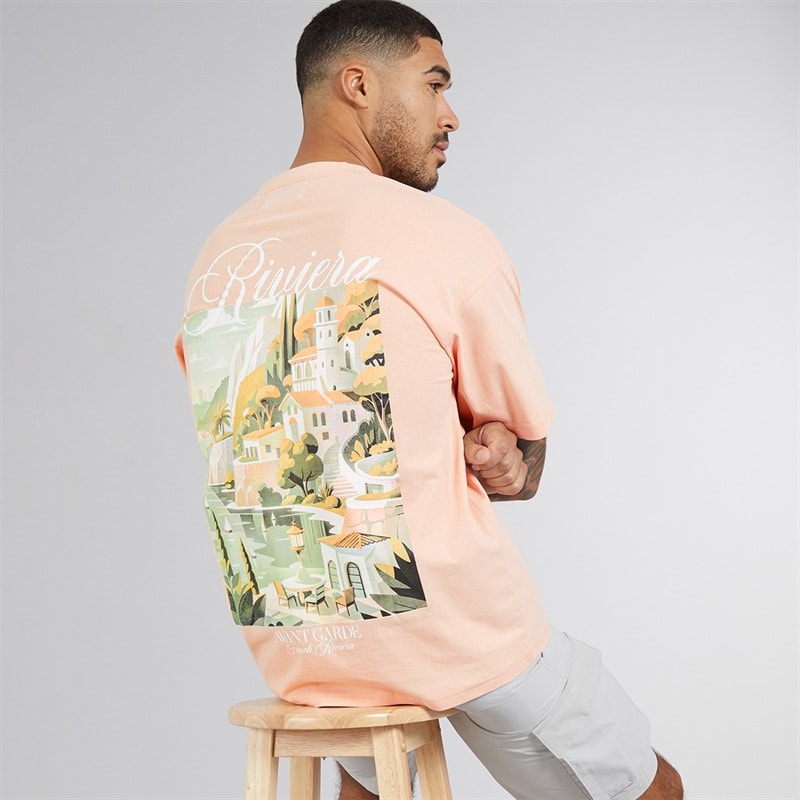 Avant Garde Heren Scape T-Shirt Salmon