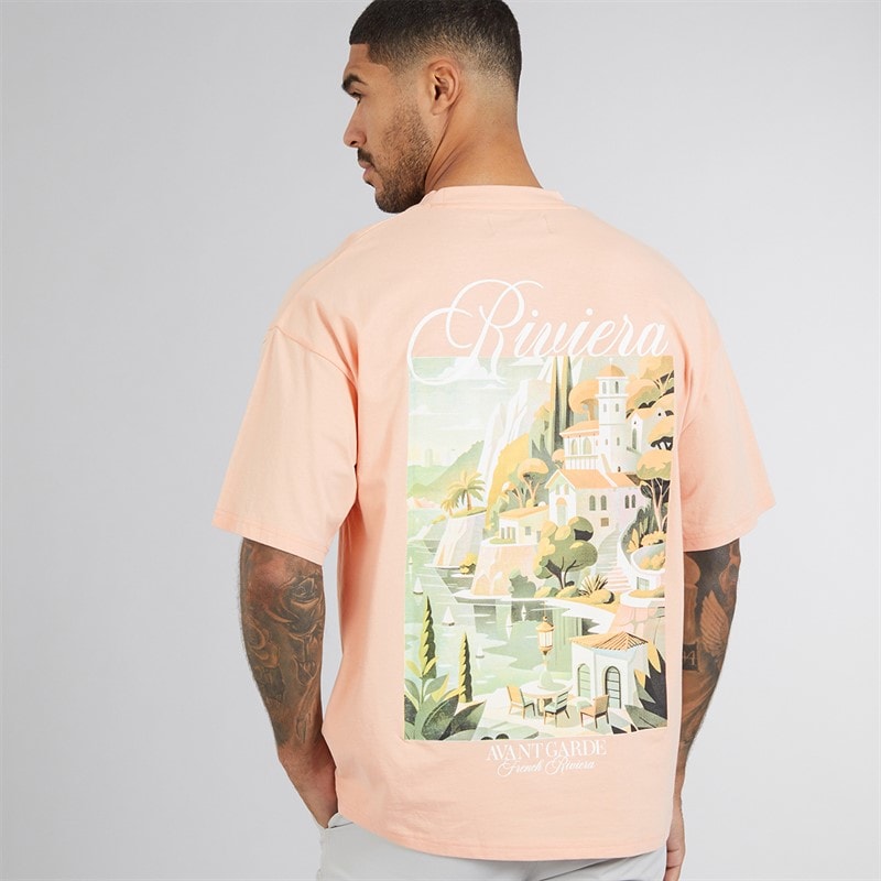 Avant Garde Heren Scape T-Shirt Salmon - Afbeelding 3