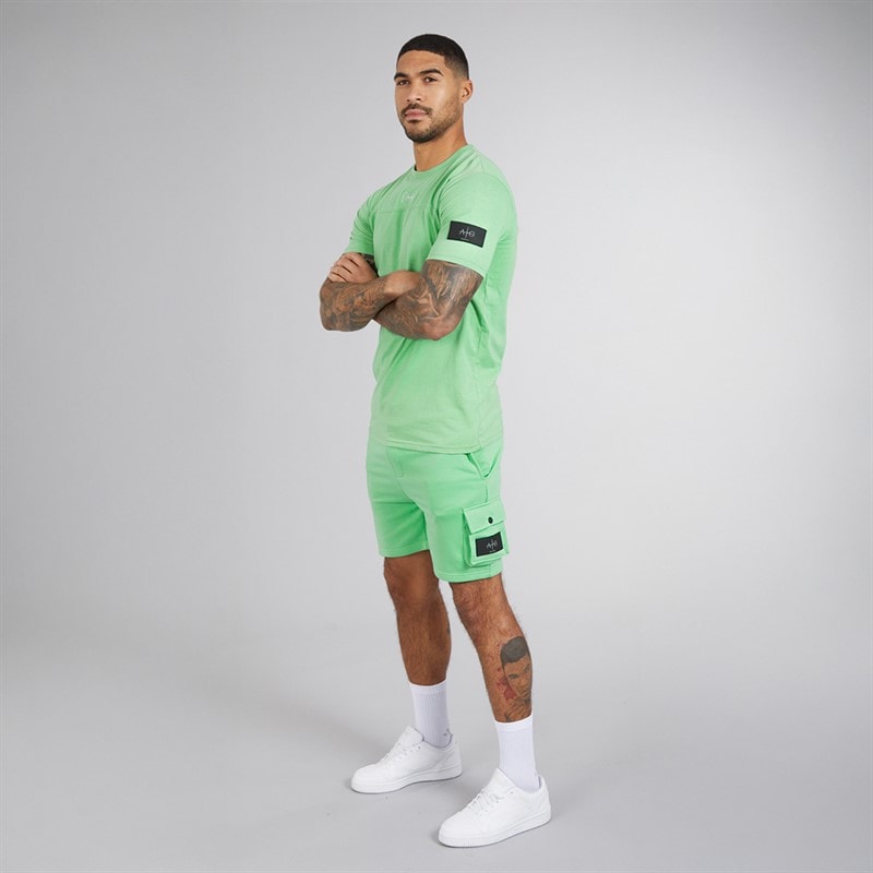 Avant Garde Heren Elation T-shirt En Shorts Set Neptune Green - Afbeelding 4