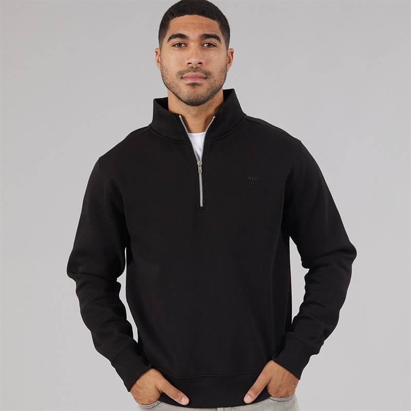Avant Garde Herren Vespa 1/4 Zip Sweatshirt Schwarz