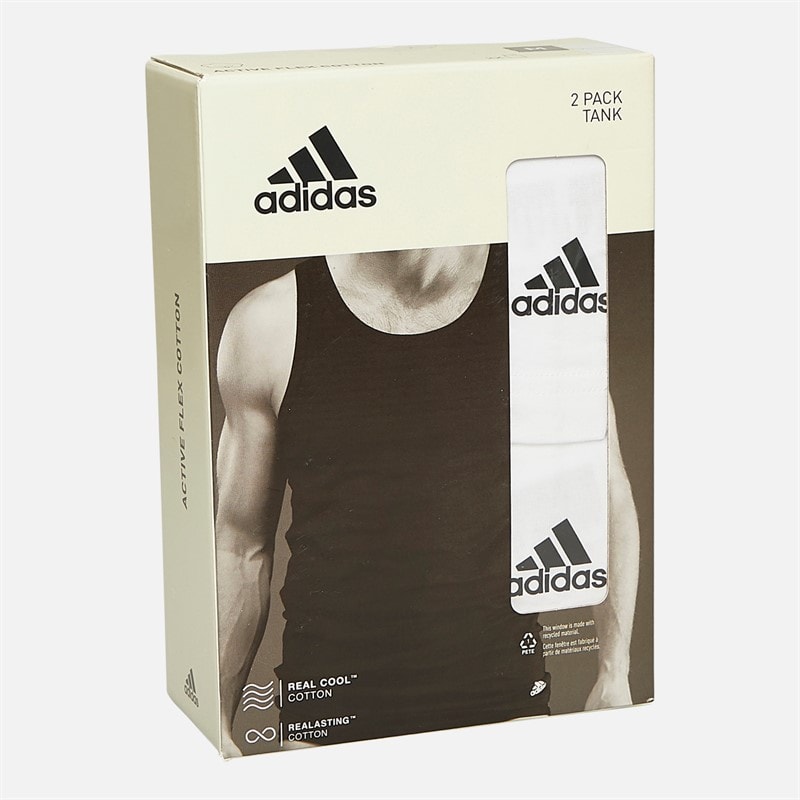 adidas Heren Actief Flex Katoen Set van 2 Tanktops Wit - Afbeelding 3