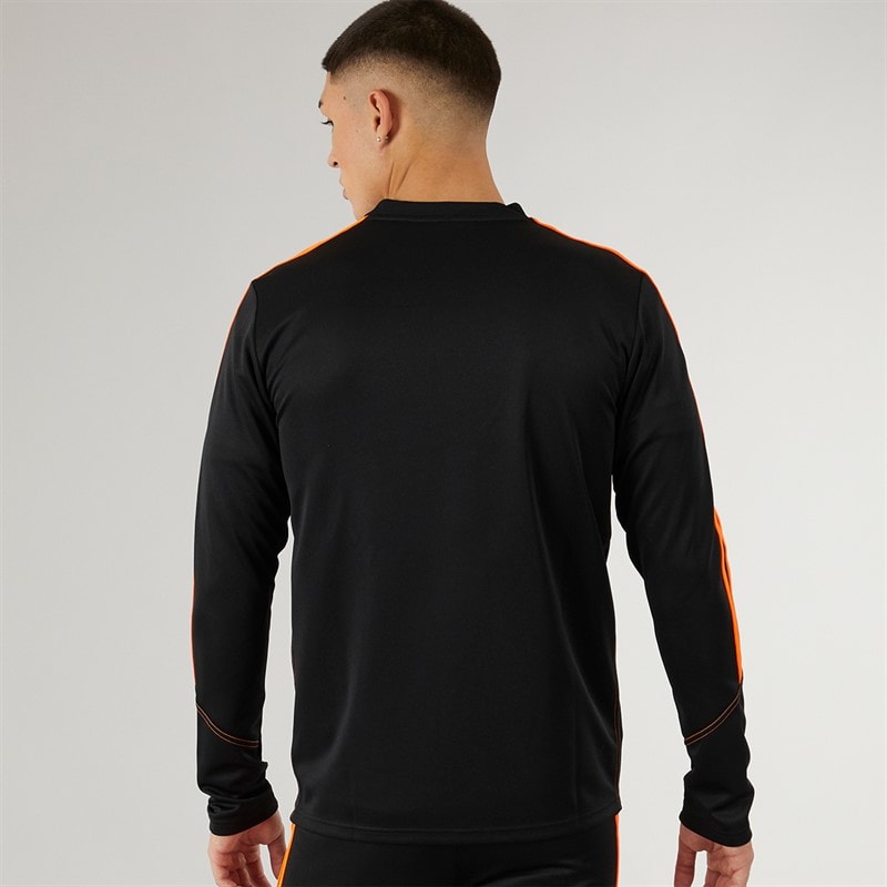 adidas Heren Tiro 23 Club 1/4 Rits Trainingsshirt Zwart/Signaal Oranje - Afbeelding 2